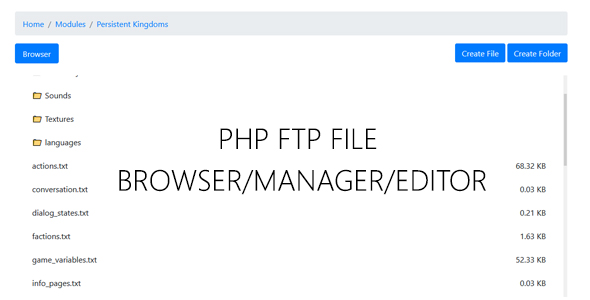 PHP FTP File Browser / Manager / Editor