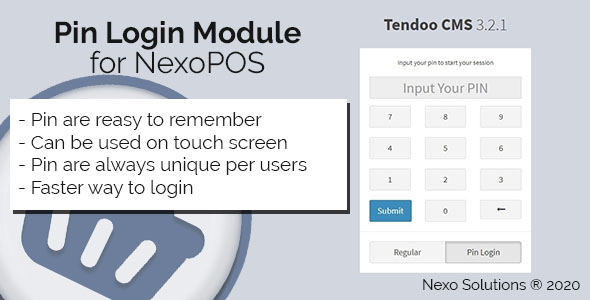 Pin Login Module for NexoPOS