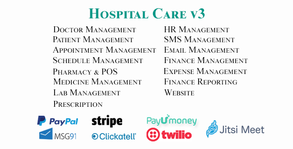 Hospital Care - Advanced Hospital / Clinic / Medical Center Management System
